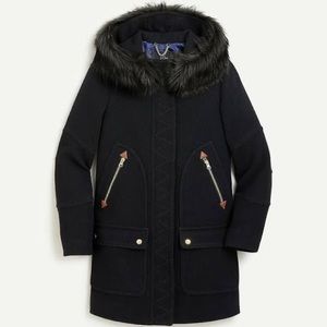 J. Crew Chateau Parka Coat Black 2P